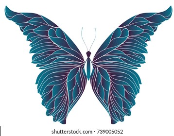 Butterfly Abstract Blue Color Decorative Wings Stock Vector (Royalty ...