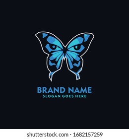 butterfly abstract colored vector logo