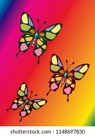 Butterfly Abstract colorful illustration. Vector editable.