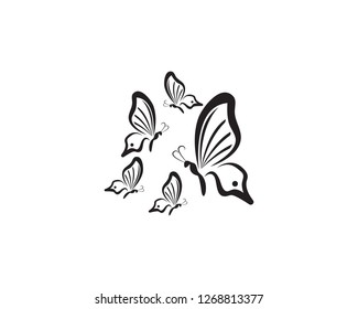 Butterfly abstract creative logo design black