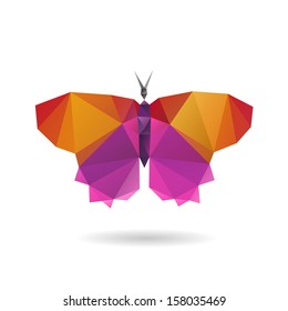 Butterfly abstract  isolated on a white backgrounds, vector illustration