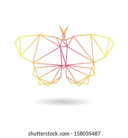 Butterfly abstract  isolated on a white backgrounds, vector illustration