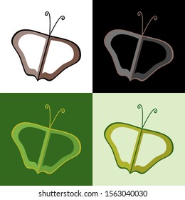Butterfly abstract logo - Vector