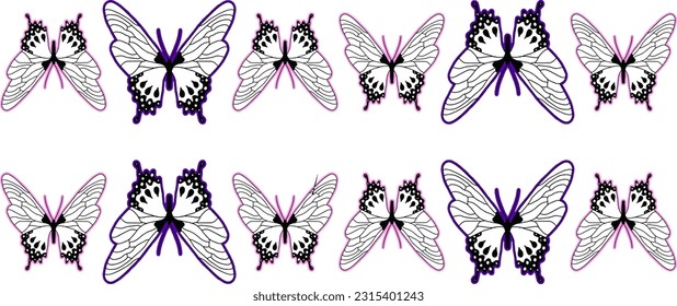 Butterfly abstract oriental pattern in boho style, endless geometric background. Seamless vector background. Ornament for fabric, wallpaper, packaging, Decorative print