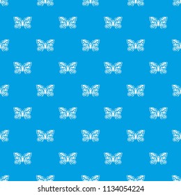Butterfly with abstract patterning on wings pattern vector seamless blue repeat for any use