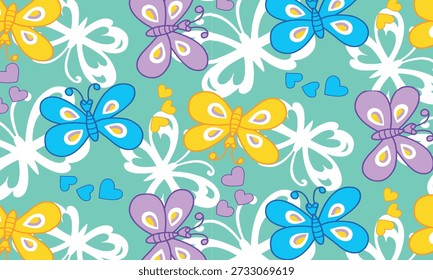butterfly abstract seamless pattern vectot suitable for fashion design 