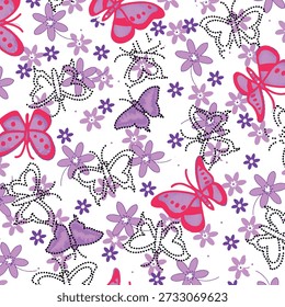 butterfly abstract seamless pattern vectot suitable for fashion design 