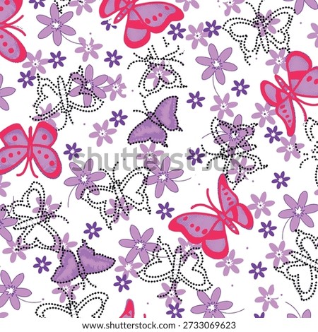 butterfly abstract seamless pattern vectot suitable for fashion design 
