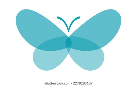 Butterfly abstraktes Design Design flach Symbol. Vektorgrafik