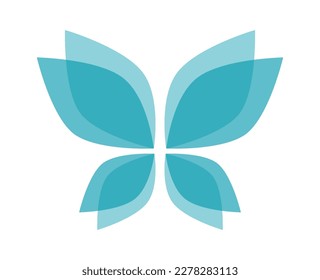 Butterfly abstract shape design flat icon. Vector illustration