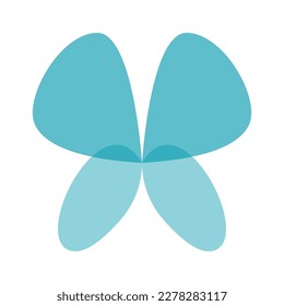 Butterfly abstract shape design flat icon. Vector illustration