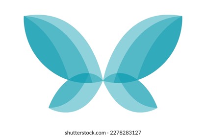 Butterfly abstract shape design flat icon. Vector illustration