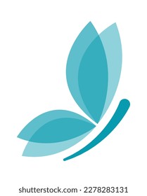 Butterfly abstract shape design flat icon. Vector illustration