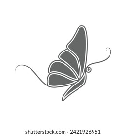 butterfly abstract tropical silhouette object Vector illustration design.