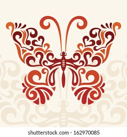 Butterfly, abstract vector illustration