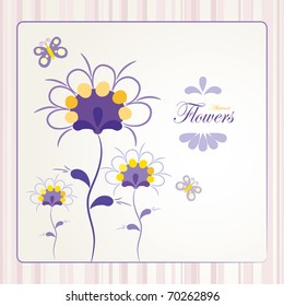 Butterfly and Abstract Water Flower