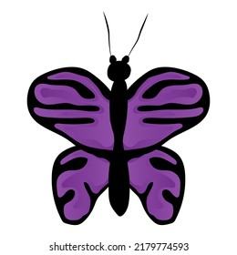 Butterfly abstraction with purple wings. Vector illustration