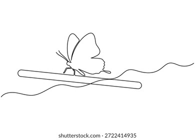 Estética mariposa continua una línea dibujando Ilustración vectorial minimalista