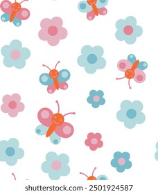 Butterfly allover vector design illustration.
