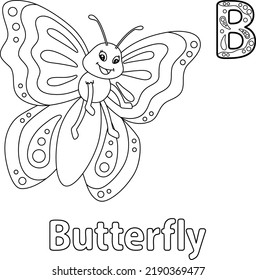 Butterfly Alphabet Abc Coloring Page B Stock Vector (Royalty Free ...