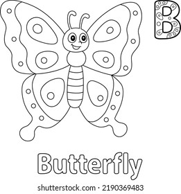 Butterfly Alphabet Abc Coloring Page B Stock Vector (Royalty Free ...