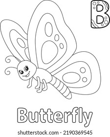 Butterfly Alphabet Abc Coloring Page B Stock Vector (Royalty Free ...