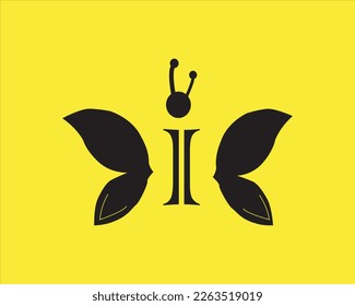 Logo del alfabeto mariposa de I