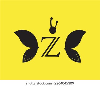 BUtterfly Alphabet logo of Z