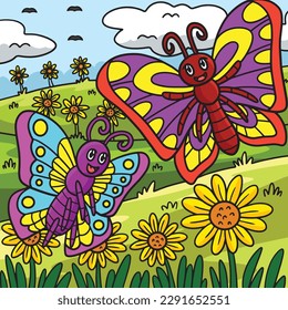 Butterfly Animal Colored Cartoon Illustration