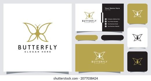 Design-Vektorgrafik und Visitenkarte für Schmetterlingstiere