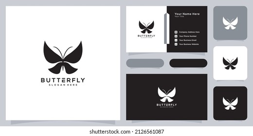 butterfly animal logo design vector