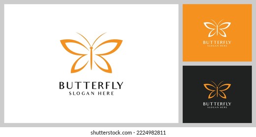 butterfly animal logo design vector
