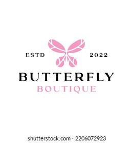 Butterfly Animal Logo vector design graphic emblem for Boutique