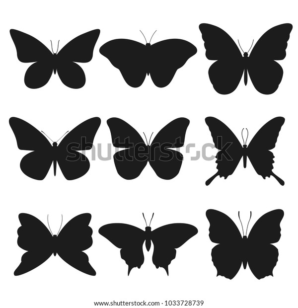 Sommerfugl Animal Silhouette Clip Art Design Stock Vektor Royaltyfri 1033728739