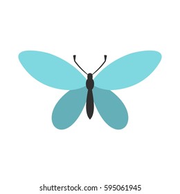 Butterfly with antennae icon isolated on white background vector illustration