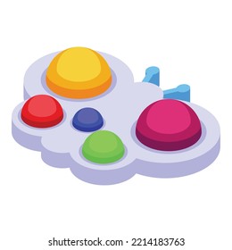 Butterfly antistress toy icon isometric vector. Pop fidget. Sensory finger