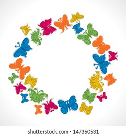 butterfly arrange in circle stock vector