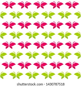 Butterfly Art Pattern with coconut tree wings pink and green.