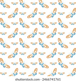 Butterfly astonishing trendy multicolor repeating pattern vector illustration background design