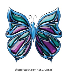 butterfly, the author's work,vector,stained glass