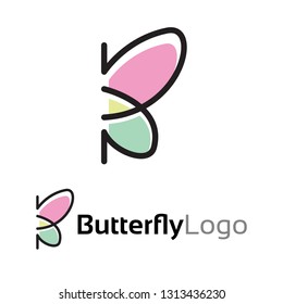 Butterfly with B Letter Abstract Logo Template