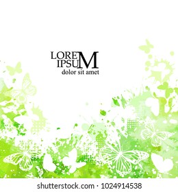 Butterfly background with blots. Vector