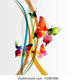 butterfly background vector