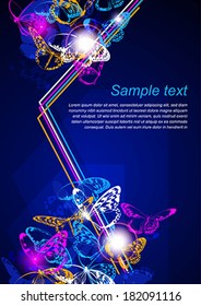 Butterfly background. Vector illustration 