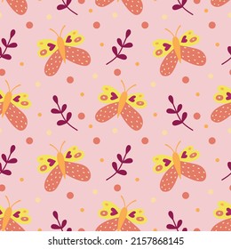 
Butterfly background. Vector seamless pattern, cute butterflies.