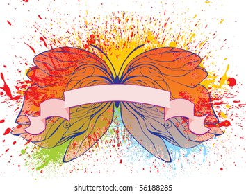 butterfly with banner