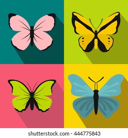 Butterfly banners set in flat style for any design