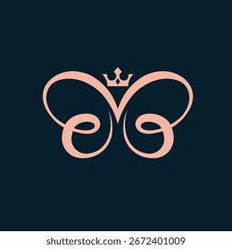 butterfly bb letters abstract logo modern style 