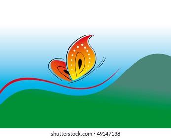 Butterfly. Beautiful abstract vector illustration.