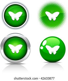   Schmetterling schöne Knöpfe. Vektorgrafik.